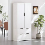 Okak 72in Modern Tall Storage Cabinet, mobile contenitore con 2 ante e 4 cassetti, armadio per soggiorno, corridoio, cucina