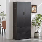 Okak 72in Modern Tall Storage Cabinet, mobile contenitore con 2 ante e 4 cassetti, armadio per soggiorno, corridoio, cucina