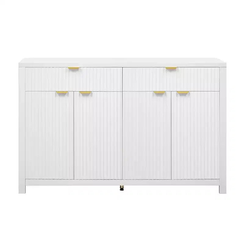 Okak Mobile Credenza Moderno, Mobile Buffet con 2 Cassetti e 4 Ante, Maniglie in Alluminio, Mobile Contenitore per Soggiorno, Sala da Pranzo, Cucina
