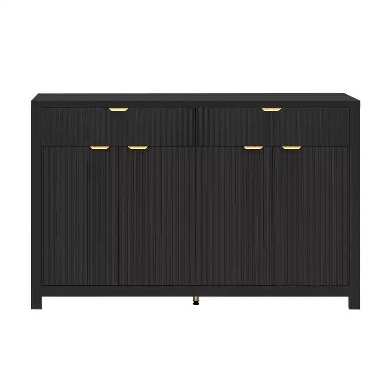 Okak Mobile Credenza Moderno, Mobile Buffet con 2 Cassetti e 4 Ante, Maniglie in Alluminio, Mobile Contenitore per Soggiorno, Sala da Pranzo, Cucina