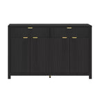 Okak Mobile Credenza Moderno, Mobile Buffet con 2 Cassetti e 4 Ante, Maniglie in Alluminio, Mobile Contenitore per Soggiorno, Sala da Pranzo, Cucina