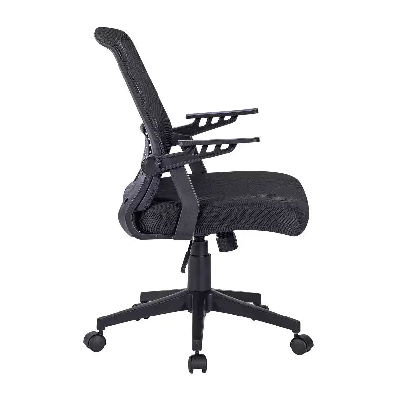 Okak Sedia da Ufficio Ergonomica in Rete, Sedia Imbottita a Criss Cross con Altezza Regolabile e Ruote, Sedia Girevole per Sala Lettura, Studio, Nera