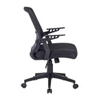 Okak Sedia da Ufficio Ergonomica in Rete, Sedia Imbottita a Criss Cross con Altezza Regolabile e Ruote, Sedia Girevole per Sala Lettura, Studio, Nera