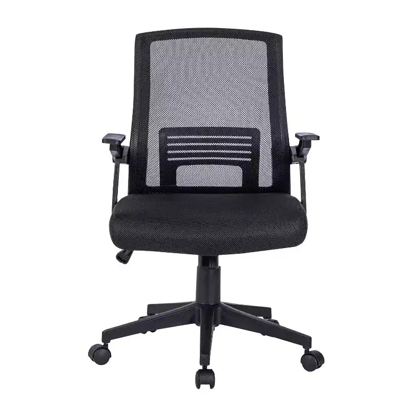 Okak Sedia da Ufficio Ergonomica in Rete, Sedia Imbottita a Criss Cross con Altezza Regolabile e Ruote, Sedia Girevole per Sala Lettura, Studio, Nera
