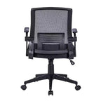 Okak Sedia da Ufficio Ergonomica in Rete, Sedia Imbottita a Criss Cross con Altezza Regolabile e Ruote, Sedia Girevole per Sala Lettura, Studio, Nera