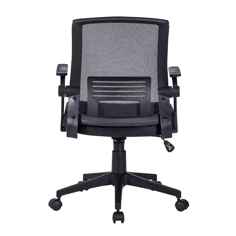 Okak Sedia da Ufficio Ergonomica in Rete, Sedia Imbottita a Criss Cross con Altezza Regolabile e Ruote, Sedia Girevole per Sala Lettura, Studio, Nera