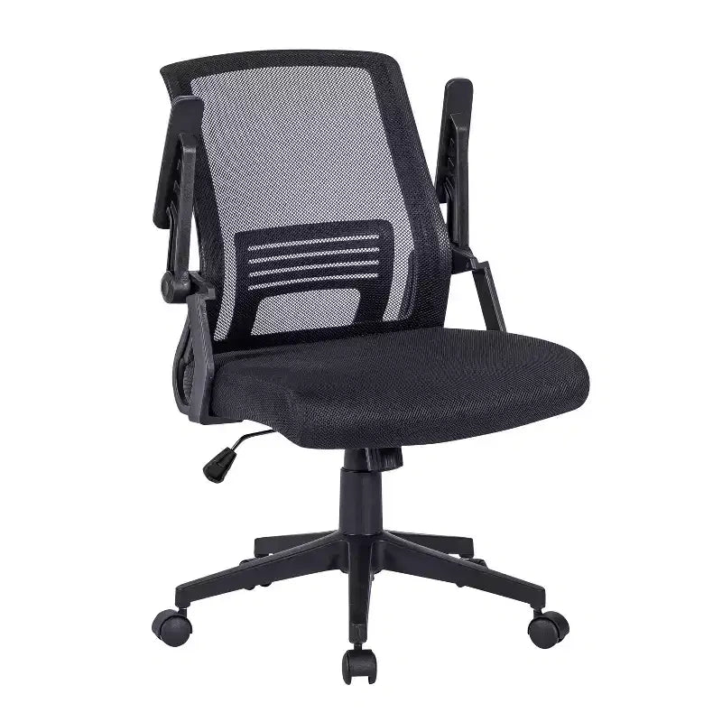 Okak Sedia da Ufficio Ergonomica in Rete, Sedia Imbottita a Criss Cross con Altezza Regolabile e Ruote, Sedia Girevole per Sala Lettura, Studio, Nera