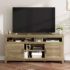 TV Stand for 63 in, Entertainment Center with Adjustable Shelves, Farmhouse TV Stand with Cabinet Doors