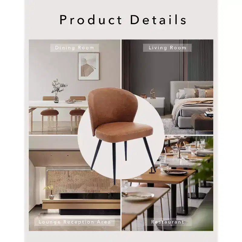 Set di due sedie da pranzo, sedie da cucina di metà secolo con schienali imbottiti, cuciture e gambe in metallo, beige
