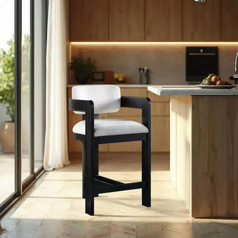 Meridian Furniture, Sgabello Sacha in tessuto testurizzato effetto lino