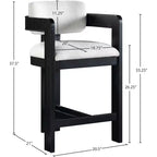 Meridian Furniture, Sgabello Sacha in tessuto testurizzato effetto lino