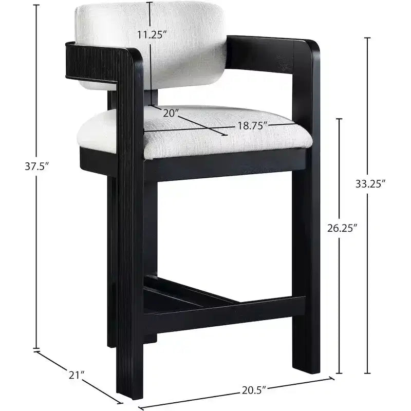 Meridian Furniture, Sgabello Sacha in tessuto testurizzato effetto lino