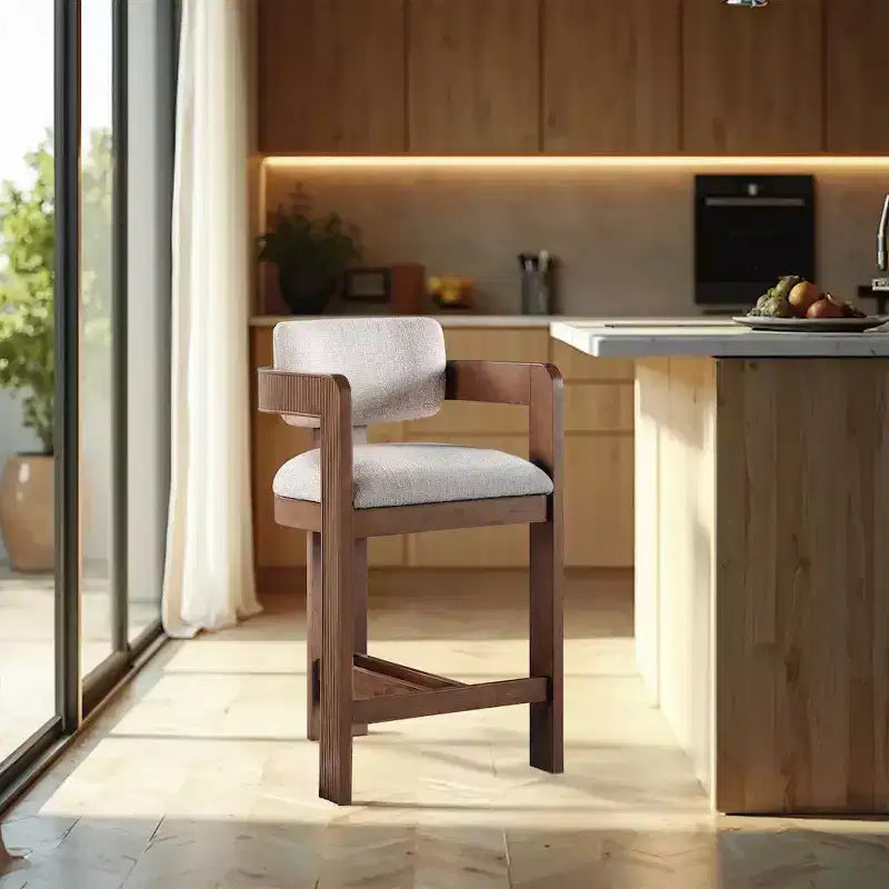 Meridian Furniture, Sgabello Sacha in tessuto testurizzato effetto lino