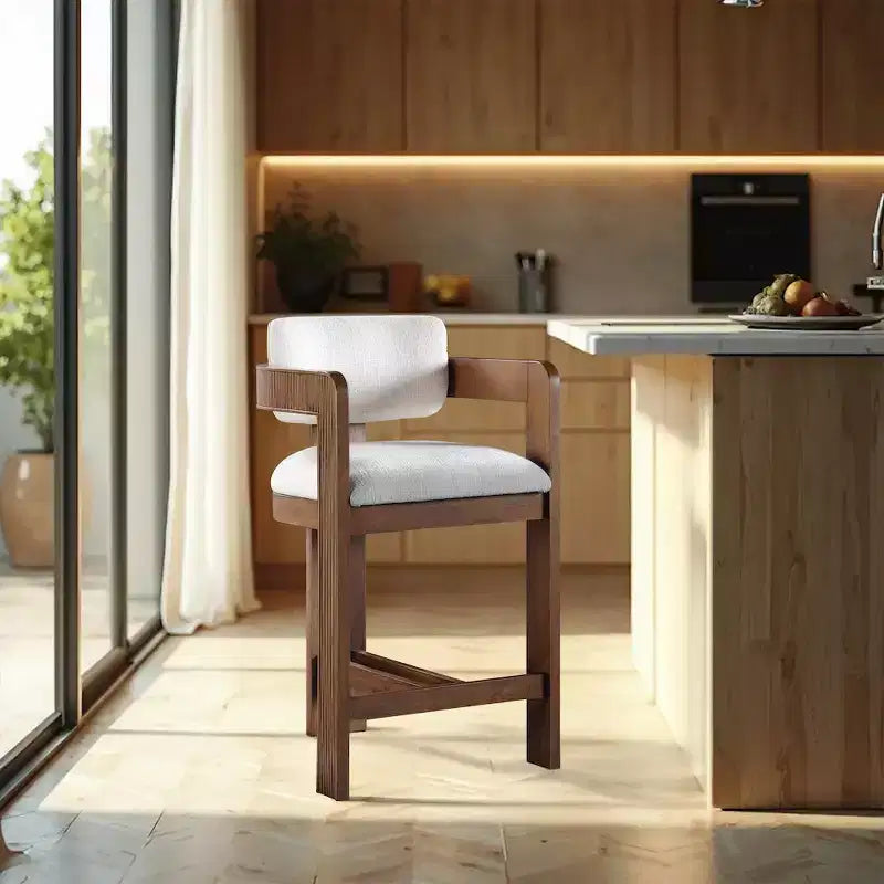 Meridian Furniture, Sgabello Sacha in tessuto testurizzato effetto lino