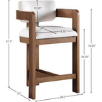 Meridian Furniture, Sgabello Sacha in tessuto testurizzato effetto lino