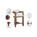 Meridian Furniture, Sgabello Sacha in tessuto testurizzato effetto lino