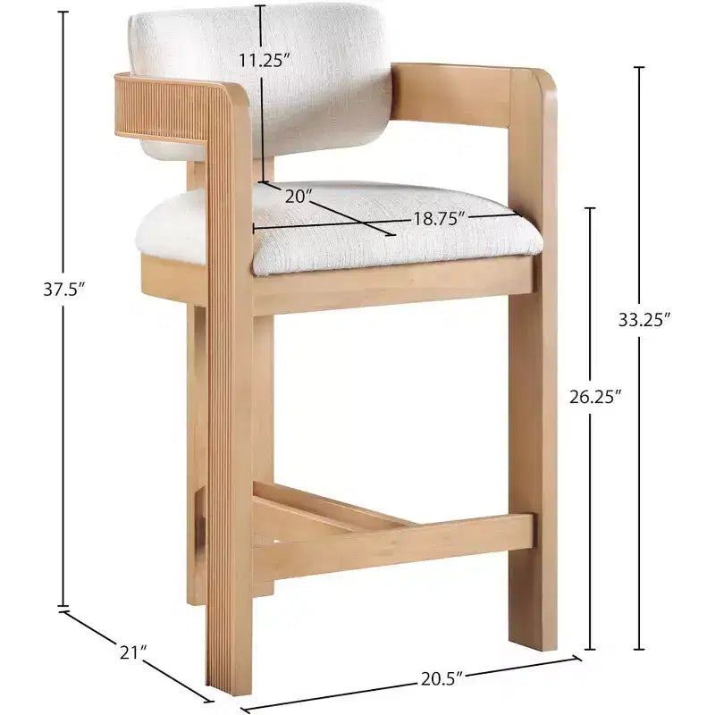 Meridian Furniture, Sgabello Sacha in tessuto testurizzato effetto lino