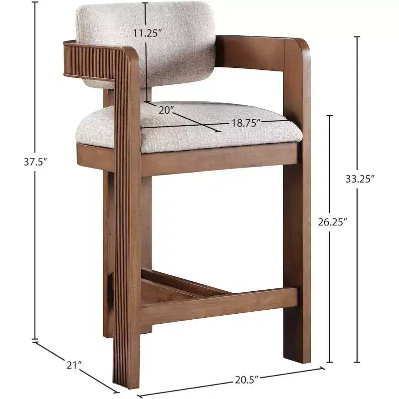 Meridian Furniture, Sgabello Sacha in tessuto testurizzato effetto lino