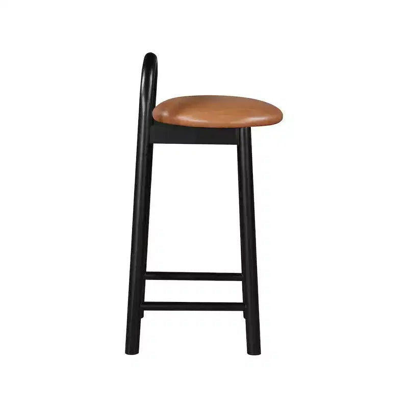 Meridian Furniture, Sgabello Calvin in ecopelle color Cognac