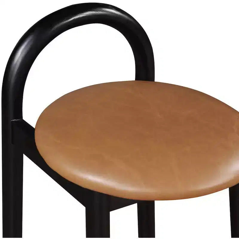 Meridian Furniture, Sgabello Calvin in ecopelle color Cognac