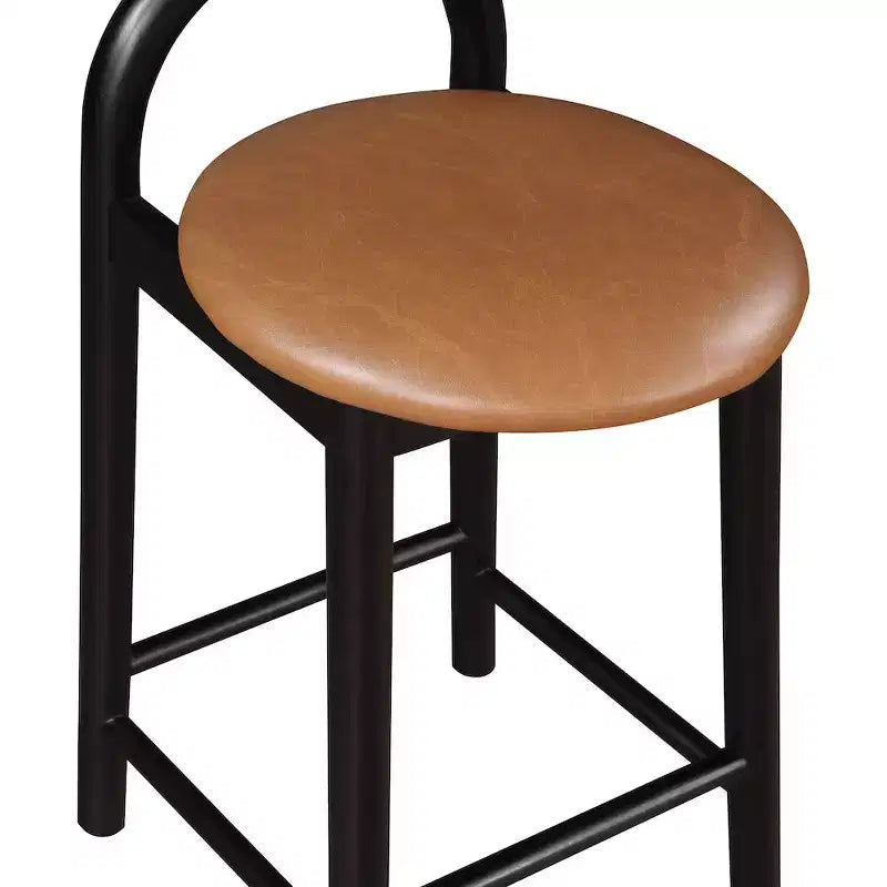 Meridian Furniture, Sgabello Calvin in ecopelle color Cognac