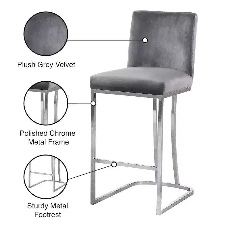 Meridian Furniture, Sgabello Heidi in velluto