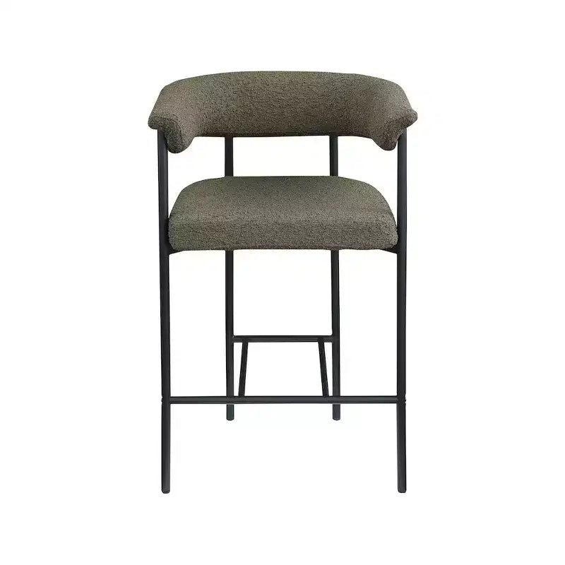 Meridian Furniture, Sgabello da bancone Malin in tessuto Bouclé, set da 2