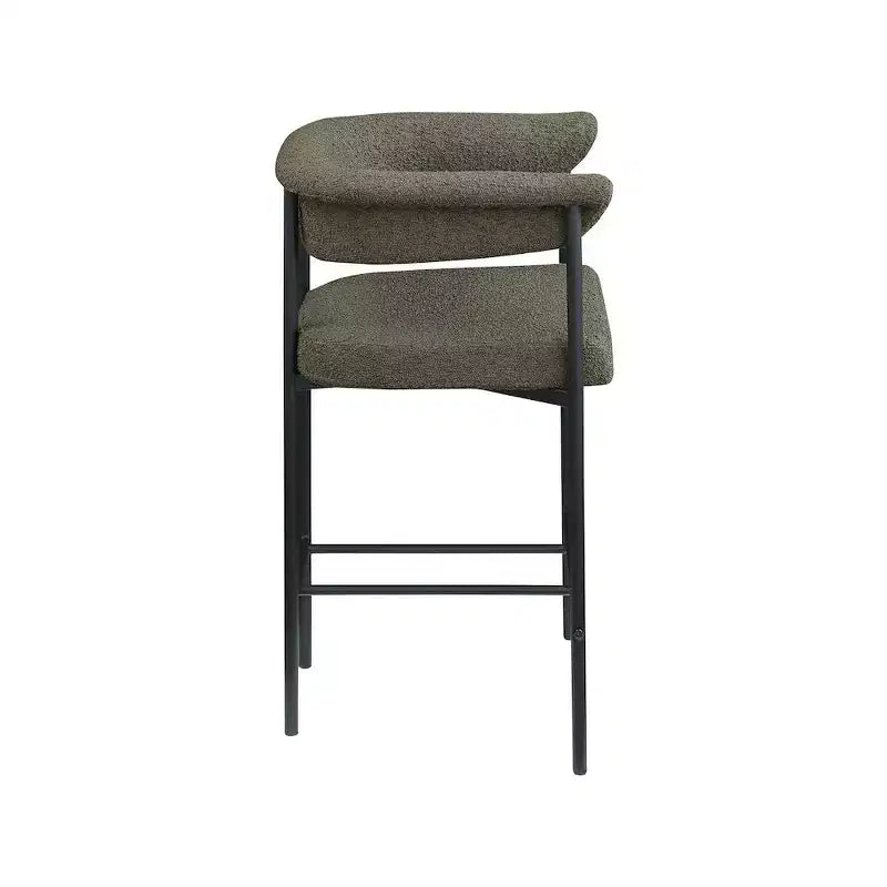 Meridian Furniture, Sgabello da bancone Malin in tessuto Bouclé, set da 2