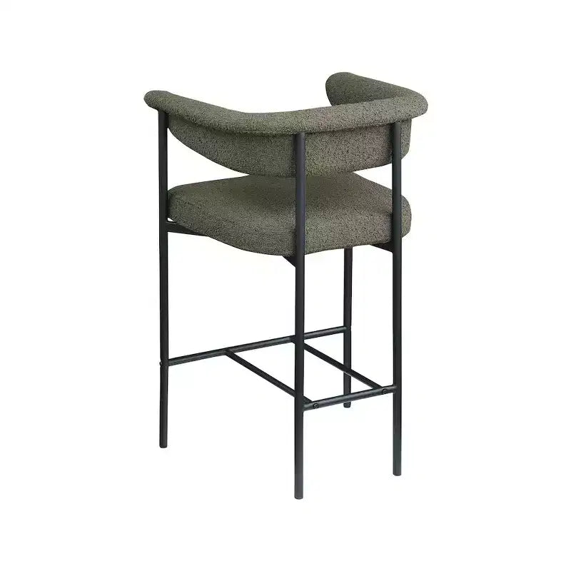 Meridian Furniture, Sgabello da bancone Malin in tessuto Bouclé, set da 2