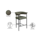 Meridian Furniture, Sgabello da bancone Malin in tessuto Bouclé, set da 2
