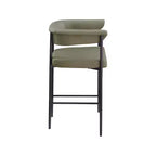 Meridian Furniture, Sgabello da bancone Malin in tessuto Bouclé, set da 2