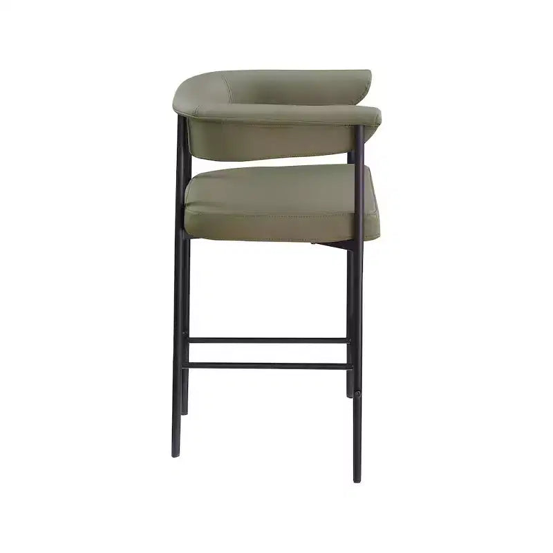 Meridian Furniture, Sgabello da bancone Malin in tessuto Bouclé, set da 2