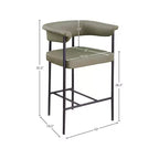 Meridian Furniture, Sgabello da bancone Malin in tessuto Bouclé, set da 2