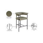 Meridian Furniture, Sgabello da bancone Malin in tessuto Bouclé, set da 2