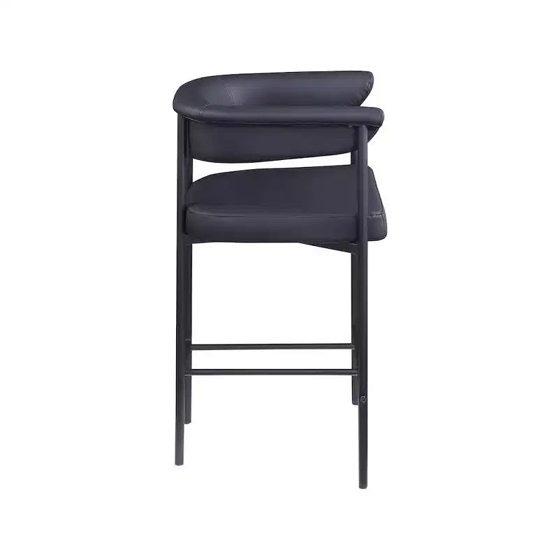 Meridian Furniture, Sgabello da bancone Malin in tessuto Bouclé, set da 2