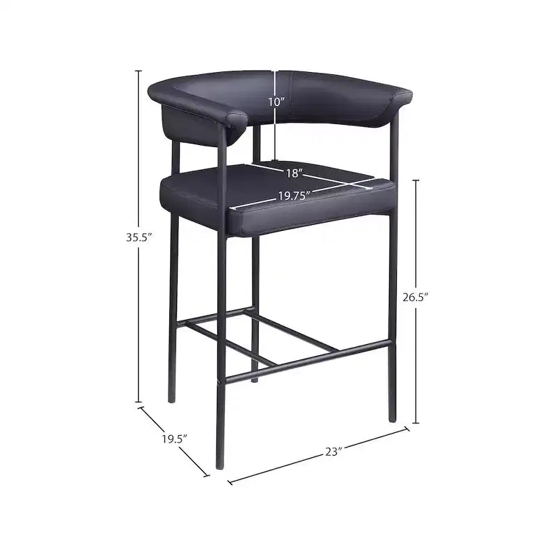 Meridian Furniture, Sgabello da bancone Malin in tessuto Bouclé, set da 2