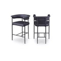 Meridian Furniture, Sgabello da bancone Malin in tessuto Bouclé, set da 2