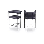 Meridian Furniture, Sgabello da bancone Malin in tessuto Bouclé, set da 2