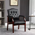 Okak Mid-Back Executive Office Chair, Guest Chair with Padding Seat and Armrests, Comfy Chair for Meeting Room, Office, Study