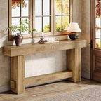 Lantine 70.9 Consolle da ingresso, tavolo da divano in legno stile rustico da mettere dietro il divano, tavolino da ingresso con gambe spesse per corridoio, soggiorno