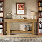Lantine 70.9 Consolle da ingresso, tavolo da divano in legno stile rustico da mettere dietro il divano, tavolino da ingresso con gambe spesse per corridoio, soggiorno