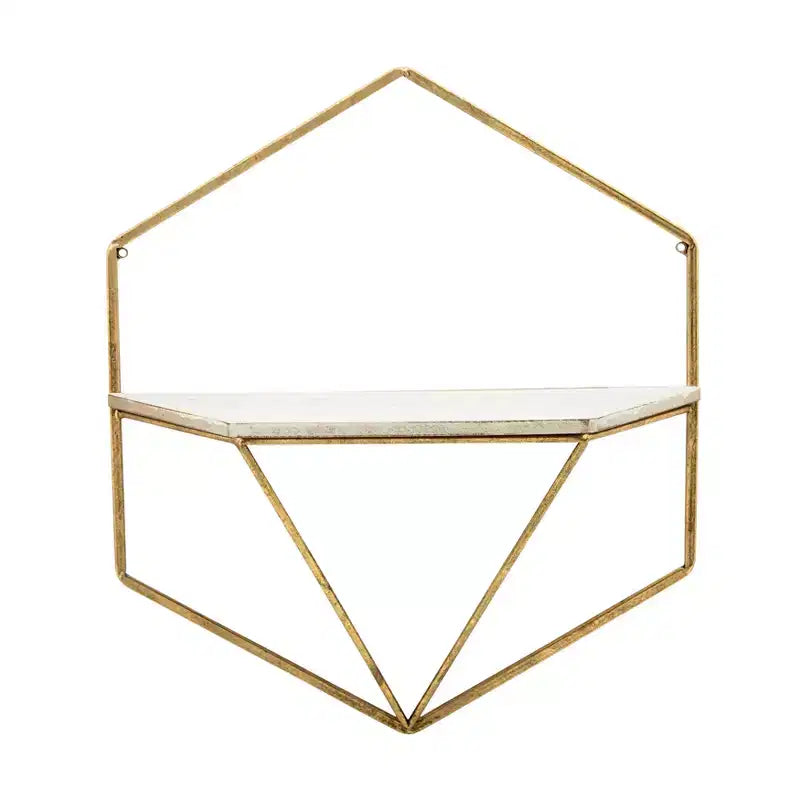 Mobile portaoggetti sospeso in metallo e legno con design rustico casual – Mensole geometriche da parete – Espositore sospeso per casa e ufficio – Set da 2, 20, 16