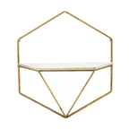 Mobile portaoggetti sospeso in metallo e legno con design rustico casual – Mensole geometriche da parete – Espositore sospeso per casa e ufficio – Set da 2, 20, 16