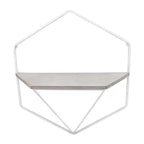 Mobile portaoggetti sospeso in metallo e legno con design rustico casual – Mensole geometriche da parete – Espositore sospeso per casa e ufficio – Set da 2, 20, 16