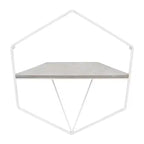 Mobile portaoggetti sospeso in metallo e legno con design rustico casual – Mensole geometriche da parete – Espositore sospeso per casa e ufficio – Set da 2, 20, 16