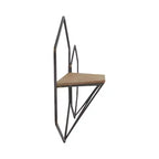Mobile portaoggetti sospeso in metallo e legno con design rustico casual – Mensole geometriche da parete – Espositore sospeso per casa e ufficio – Set da 2, 20, 16