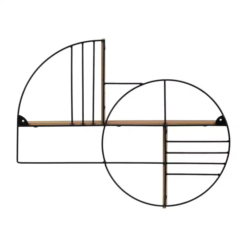 Mensola a Muro - Metallo Geometrico e Legno - Mensola Fluttuante Moderna per Casa e Ufficio - Robusta Struttura in Ferro - Decorazione Elegante per Camera da Letto e Soggiorno