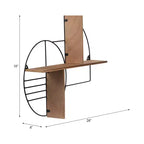 Mensola a Muro - Metallo Geometrico e Legno - Mensola Fluttuante Moderna per Casa e Ufficio - Robusta Struttura in Ferro - Decorazione Elegante per Camera da Letto e Soggiorno