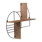 Mensola a Muro - Metallo Geometrico e Legno - Mensola Fluttuante Moderna per Casa e Ufficio - Robusta Struttura in Ferro - Decorazione Elegante per Camera da Letto e Soggiorno