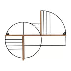 Mensola a Muro - Metallo Geometrico e Legno - Mensola Fluttuante Moderna per Casa e Ufficio - Robusta Struttura in Ferro - Decorazione Elegante per Camera da Letto e Soggiorno